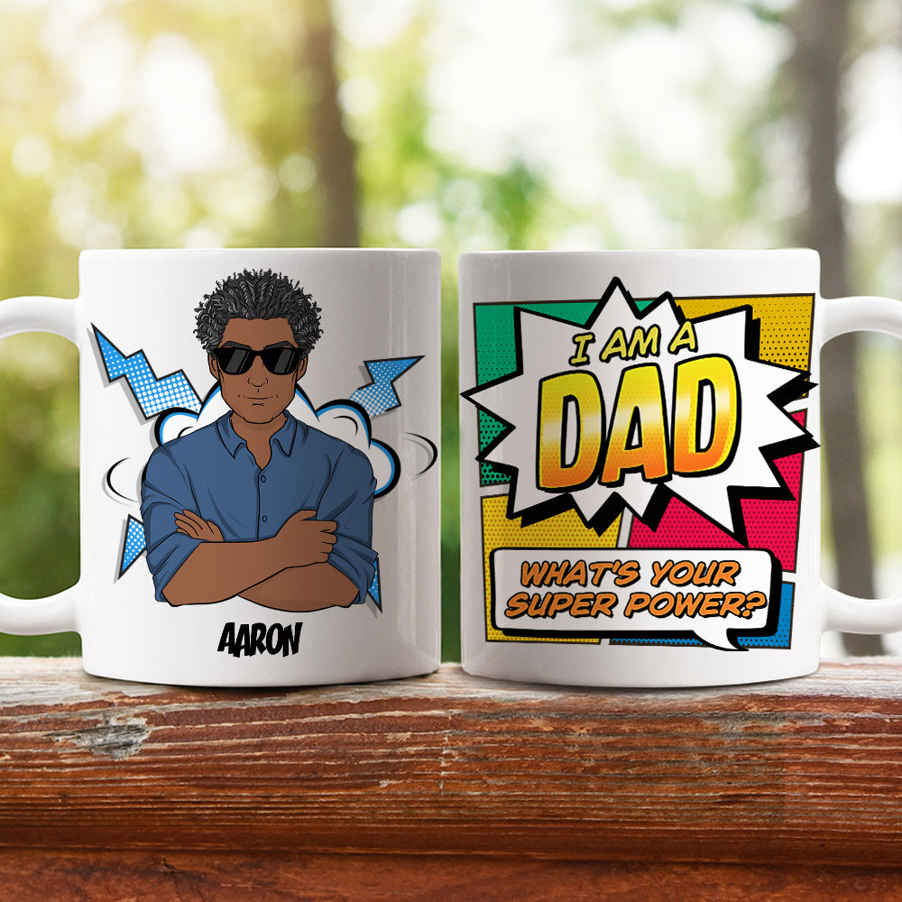 Custom Father's Day, Special Gift for Dad & Grandpa • Super Dad - Personalized Coffee Mug