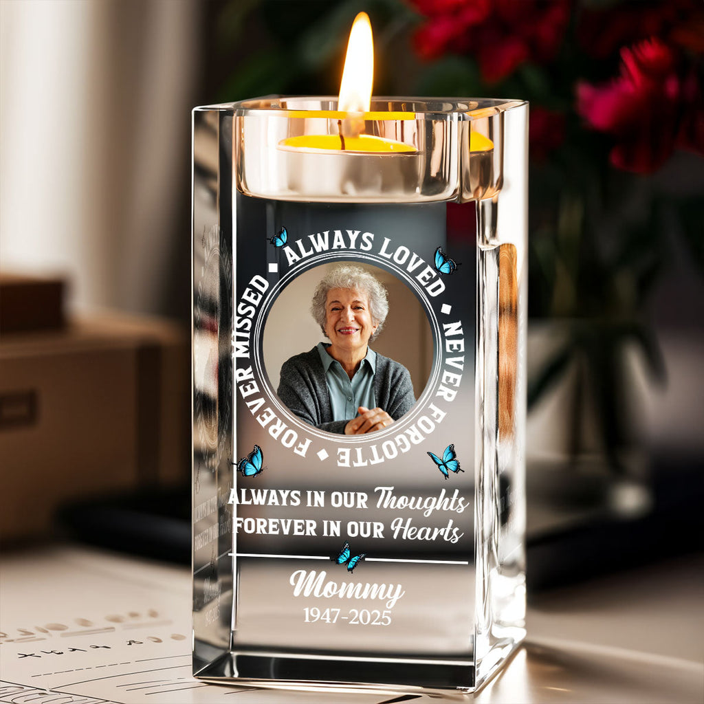 Always Loved - Personalized Crystal Candle Holder