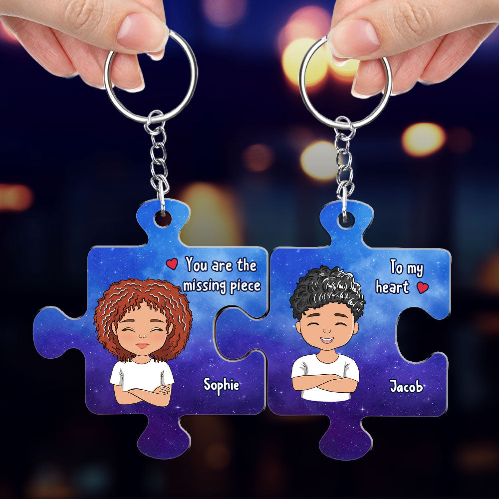 Star Map The Missing Piece - Personalized Couple Acrylic Keychain
