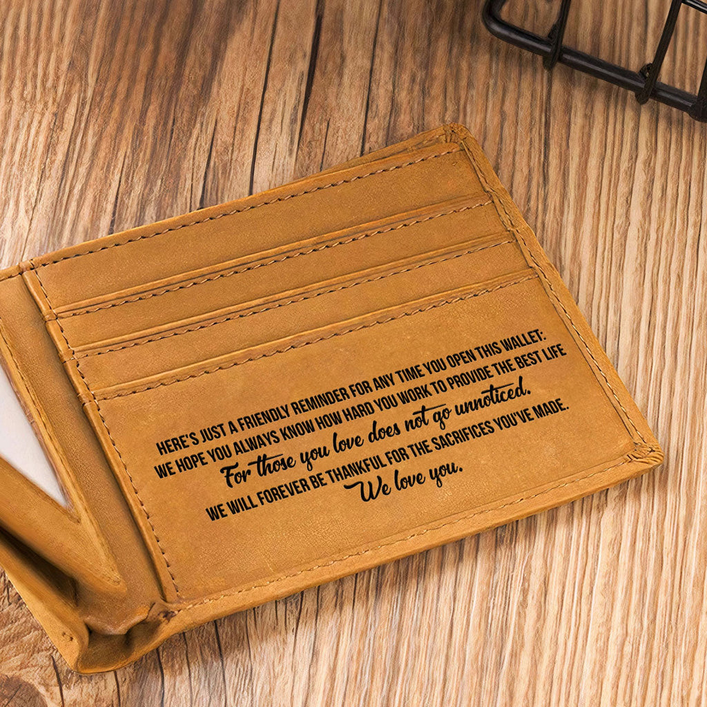 Fist Bump Dad - Personalized Men Leather Wallet