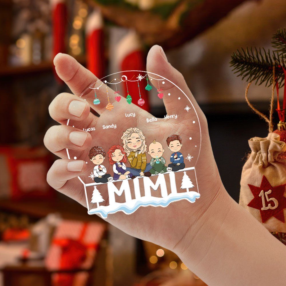 Custom Family Ornament, Christmas Gift for Family Members •  Warmly Christmas - Personalized Acrylic Ornament
