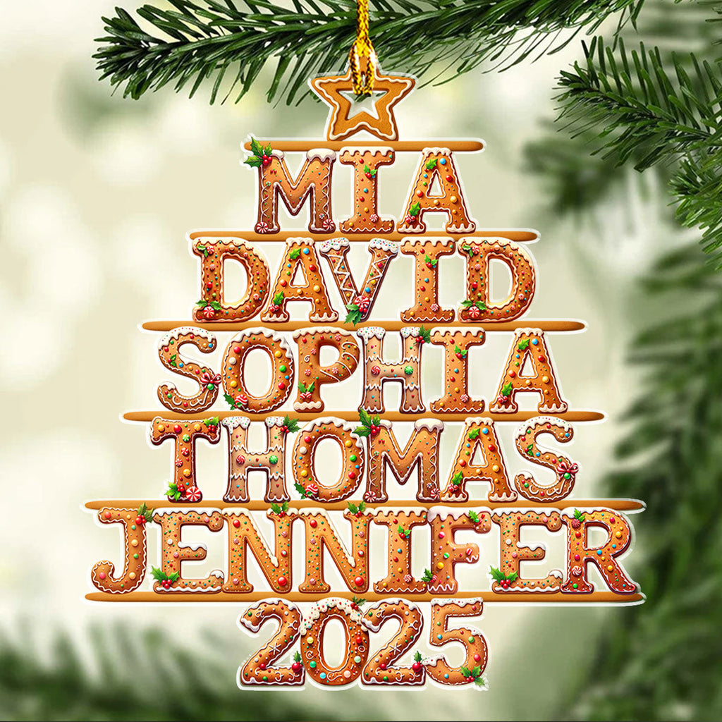 Custom Cookie Letter Christmas Ornament with Name • Cookie Letter Tree - Personalized Acrylic Ornament