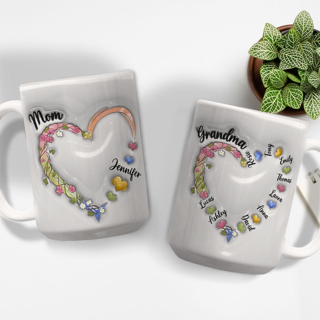 Custom Christmas & Birthday Gift for Mom • In Her Heart - Personalized 3D Inflated Effect Mug