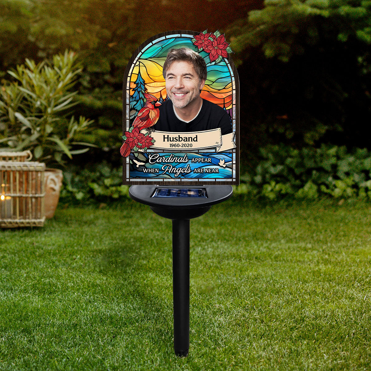Cardinals Appear When Angels Are Near - Personalized Solar Light