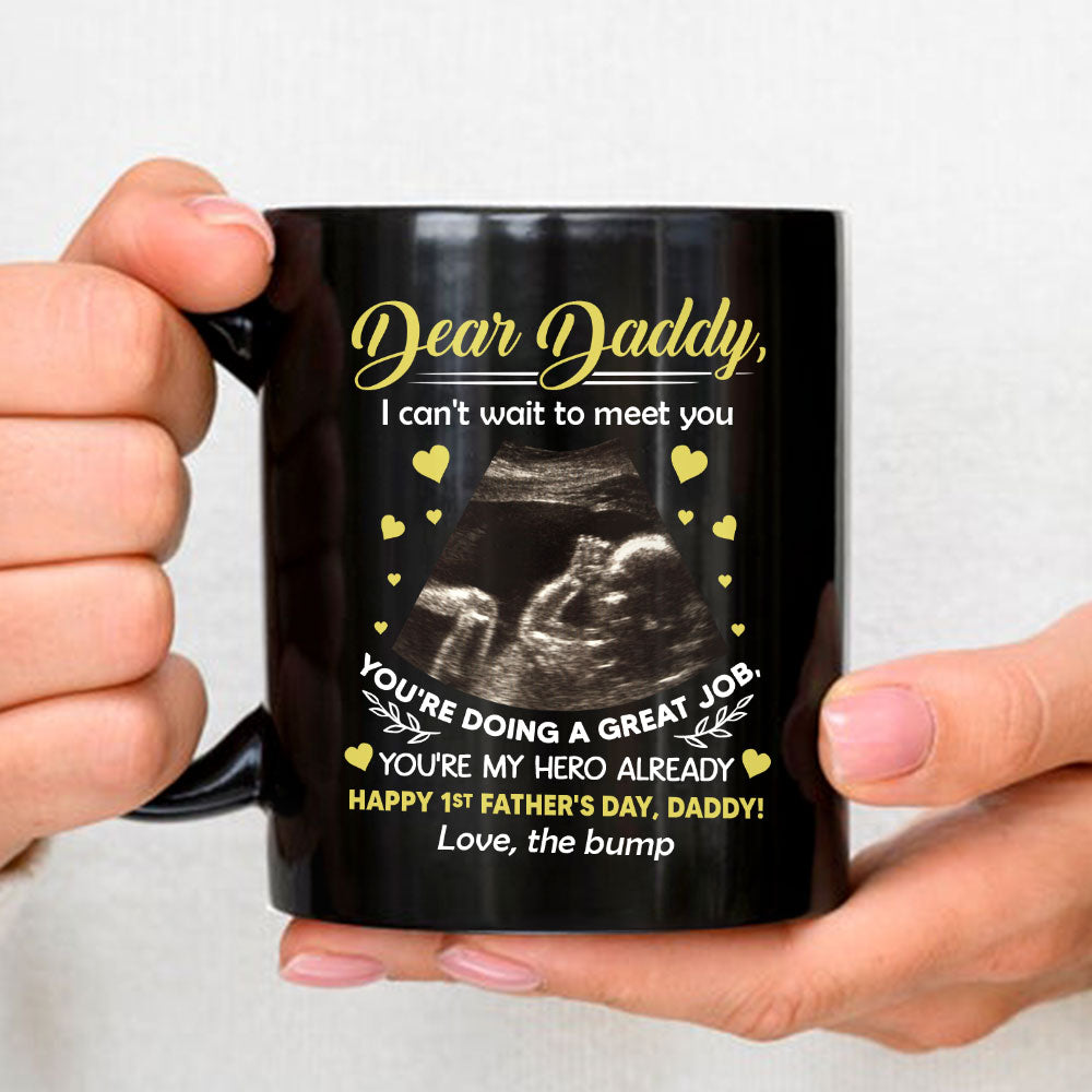 Custom Christmas & Birthday Gift for Dad • Cant Wait To Meet You - Personalized Coffee Mug
