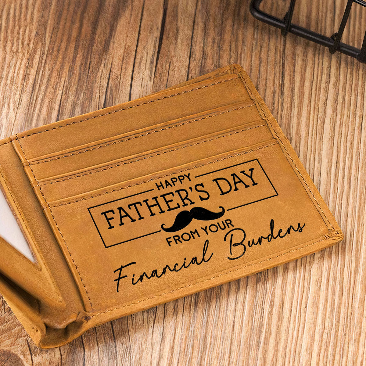 Happy Fathers Day - Personalized Men Leather Wallet