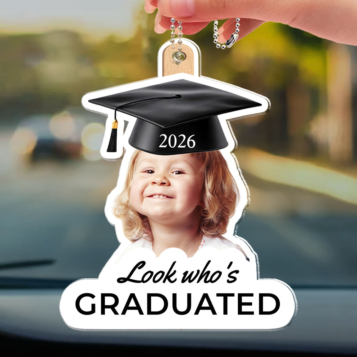 Childhood Photo Graduation Gift - Personalized Car Ornament