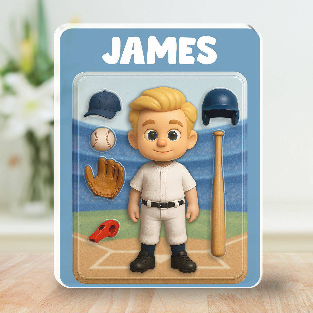 Custom Decor for Husband, Gift for Him • Baseball Kid - Personalized Acrylic Plaque