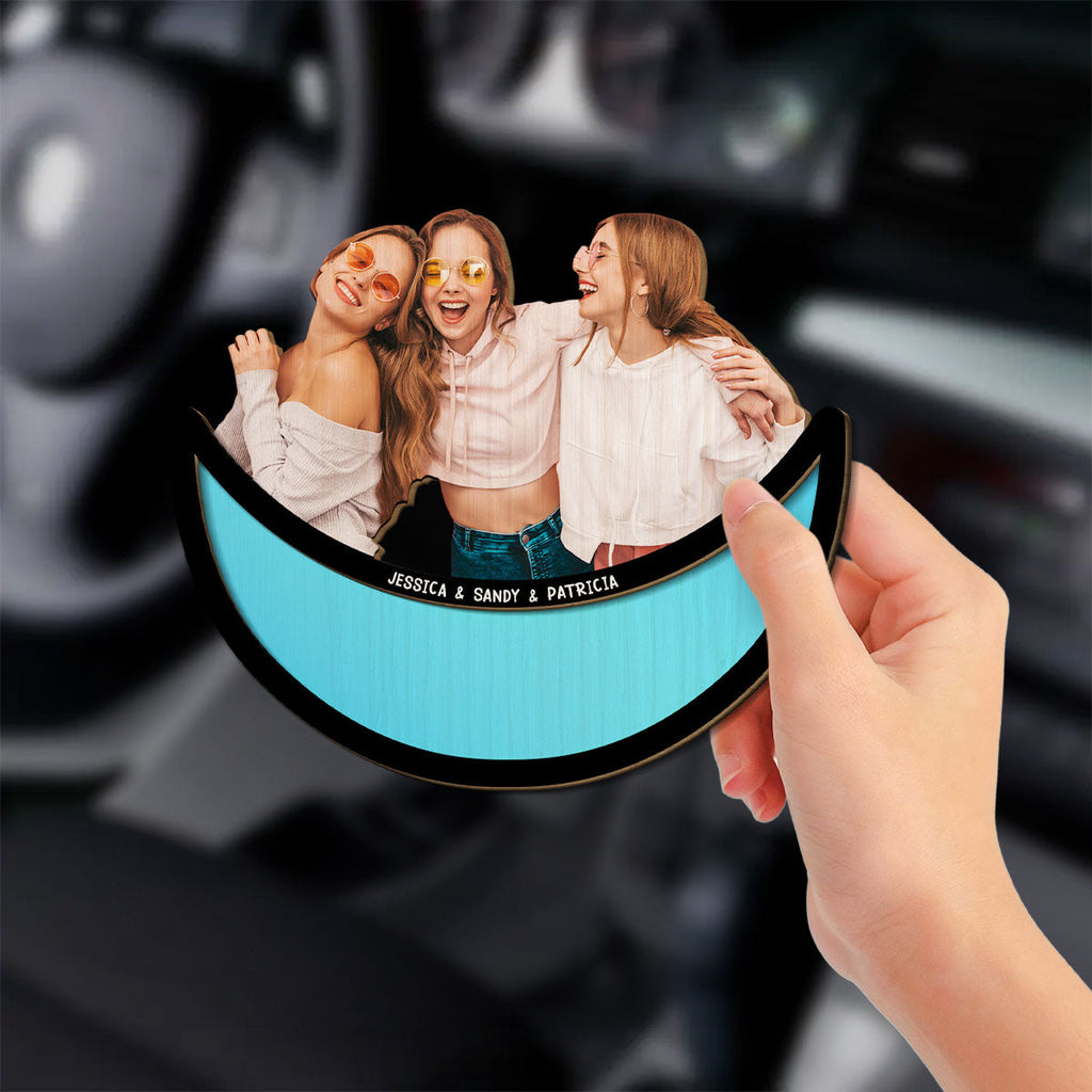 Friends Sitting On The Moon - Personalized Car Visor Clip