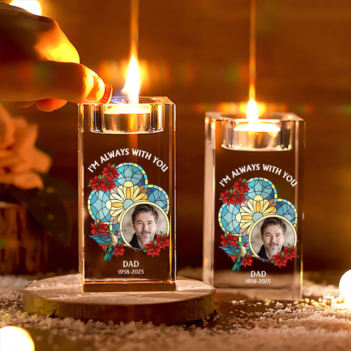 Light This Up - Personalized Crystal Candle Holder