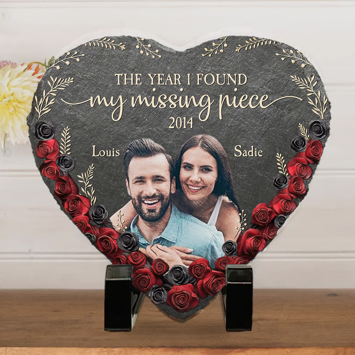 The Year I Found - Personalized Heart Shaped Stone