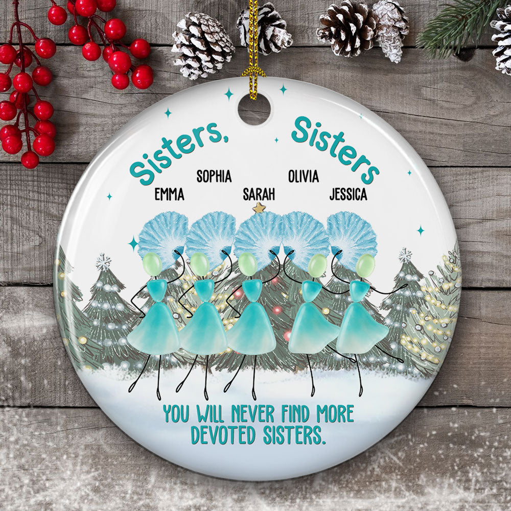 Custom Sister Christmas Ornament •  Awesome Sisters Sisters - Personalized Ceramic Ornament