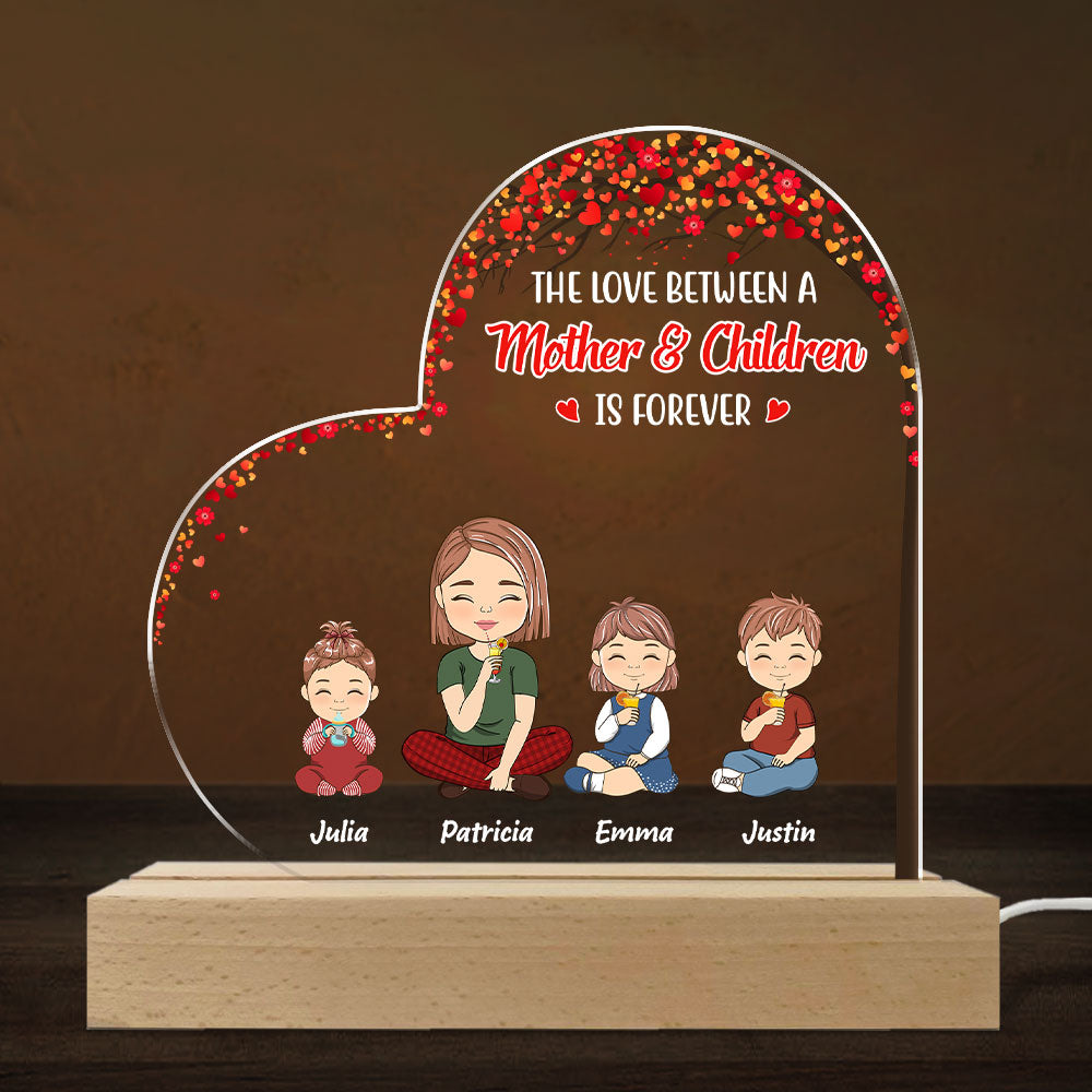 Custom Gift for Mom Grandma, Mother's Day Birthday • The Love Between Us Is Forever - Personalized LED Light