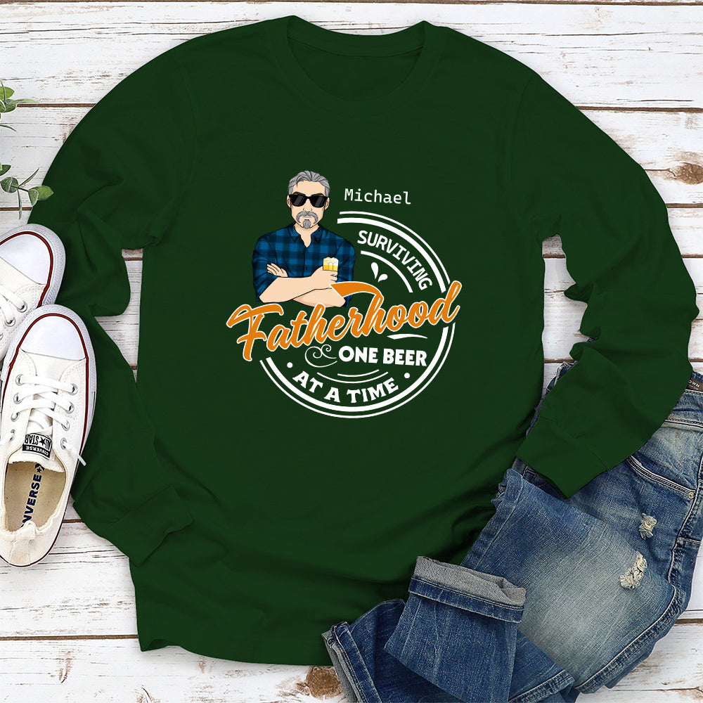 Custom Christmas & Birthday Gift for Dad, Grandpa • Surviving Fatherhood - Personalized Shirt