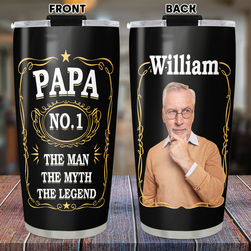 Custom Photo Christmas Birthday Gifts For Dad • No 1 Dad - Personalized Tumbler
