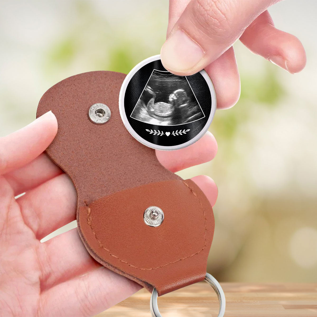 Custom Photo Coin Keychain for New Dad, First Father’s Day Gifts • Can Not Wait To See You - Personalized Pocket Hug