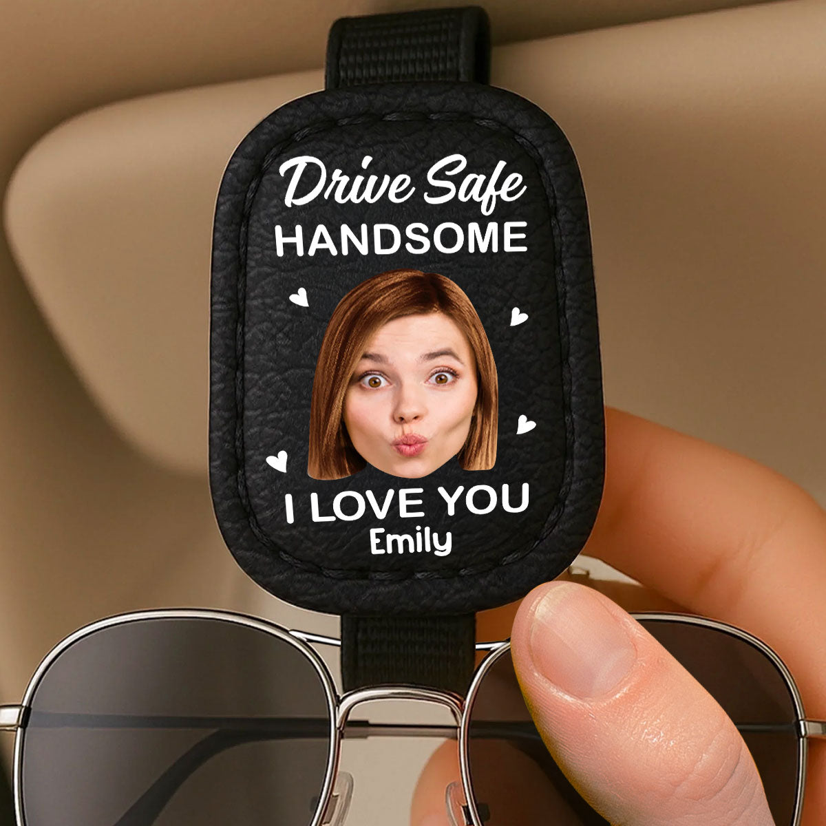 I Love You - Personalized Sunglasses Holder For Car Visor