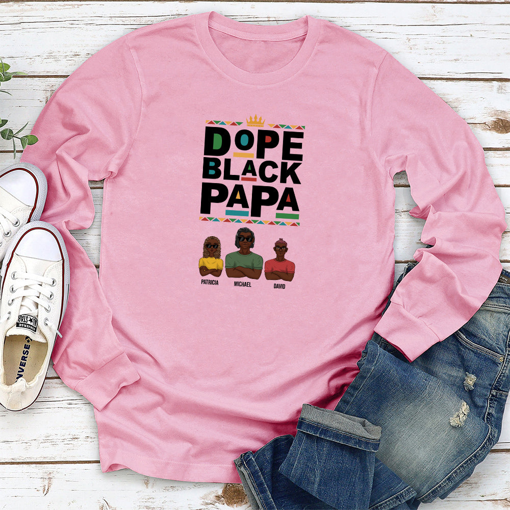Custom Christmas & Birthday Gift for Dad, Grandpa • Dope Black Dad - Personalized Shirt