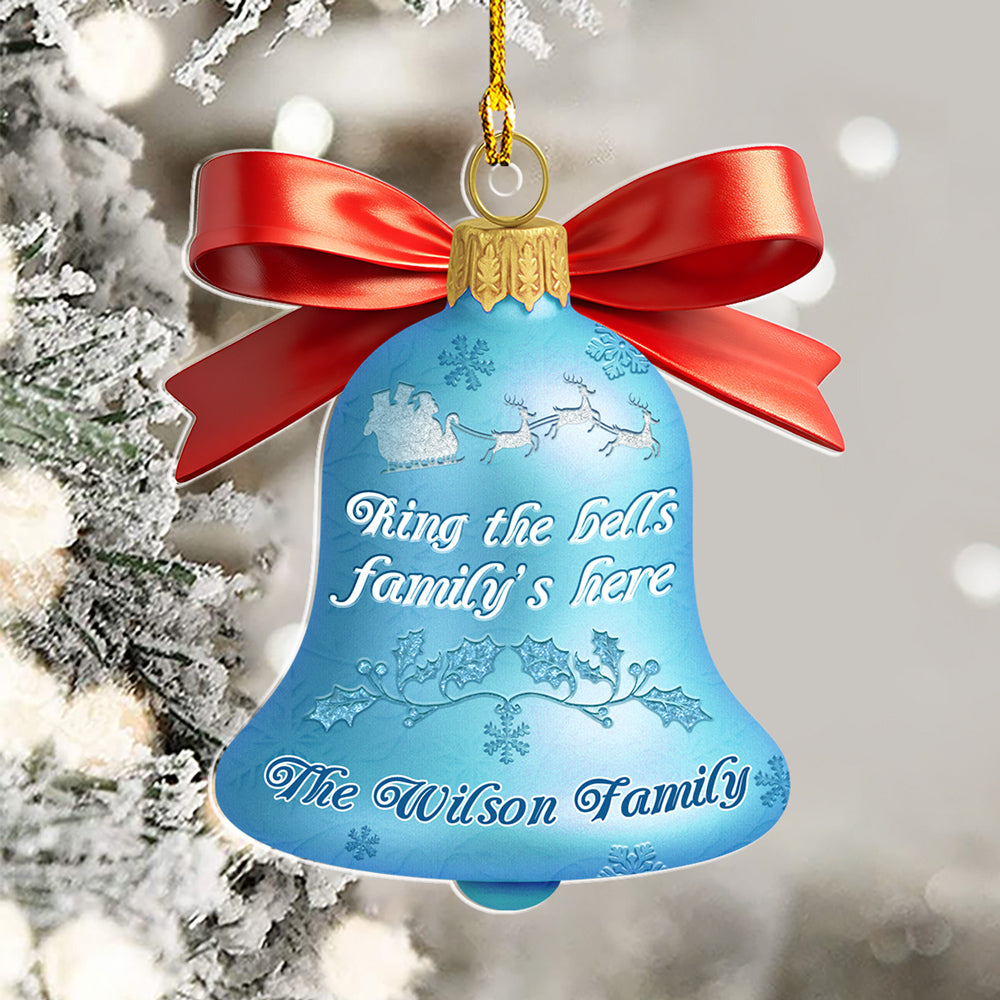 Custom Family Ornament, Christmas Gift for Family Members •  Ring A Bell - Personalized 3D Effect Acrylic Ornament