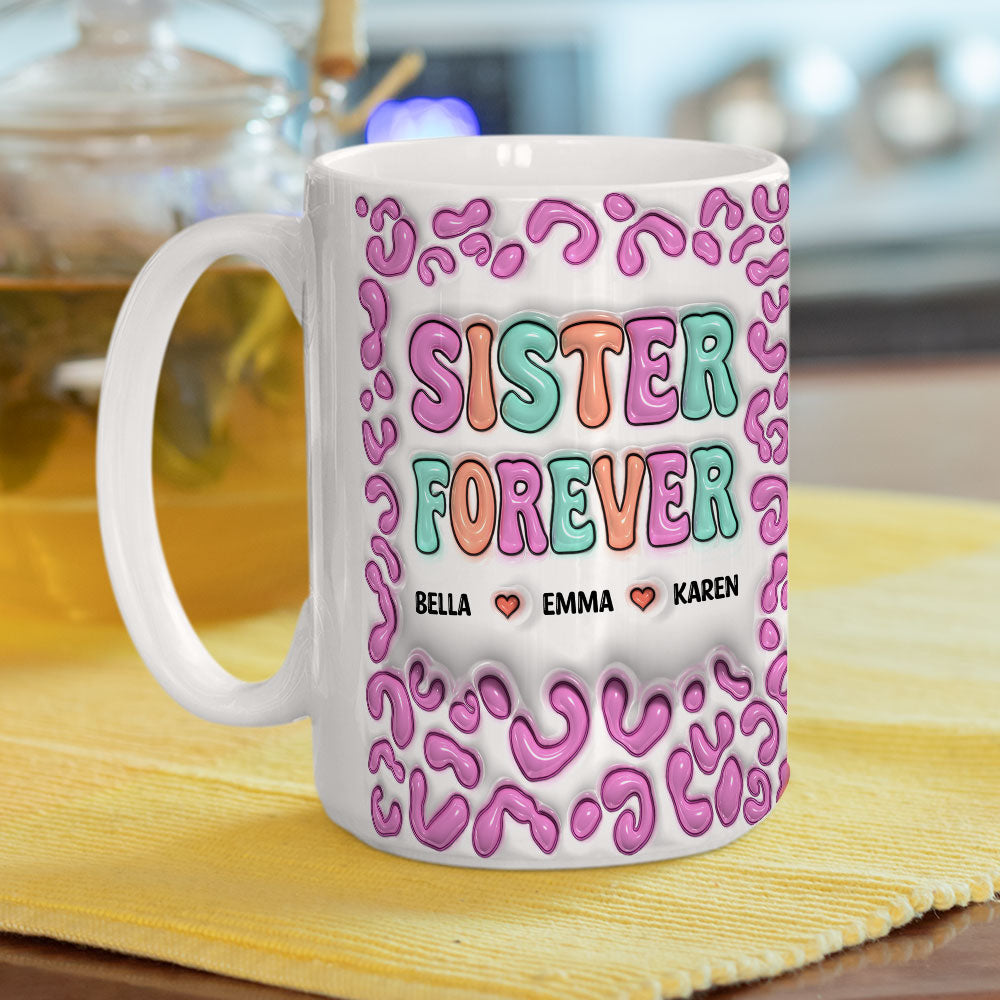 Custom Christmas & Birthday Keepsake Gift • Besties For The Resties - Personalized 3D Inflated Effect Mug
