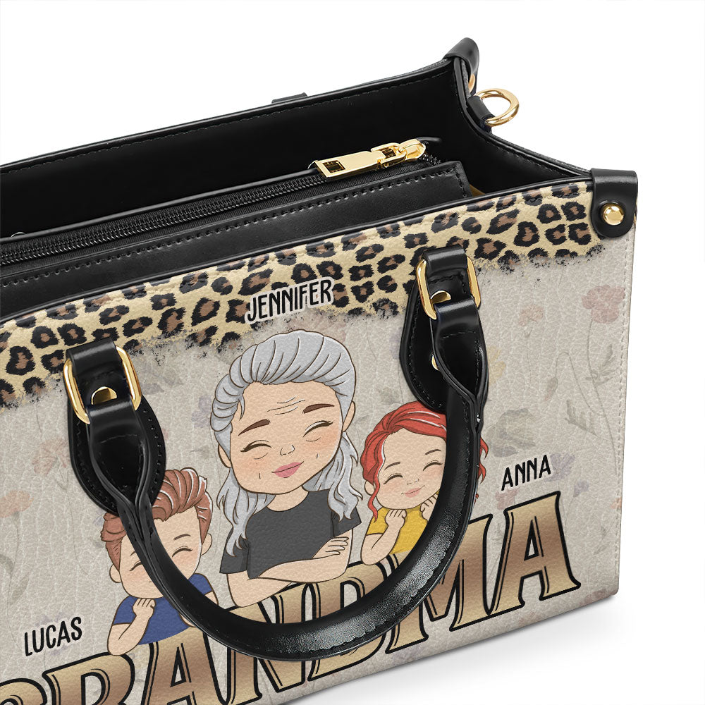 Grandma Kids Together - Personalized Leather Bag