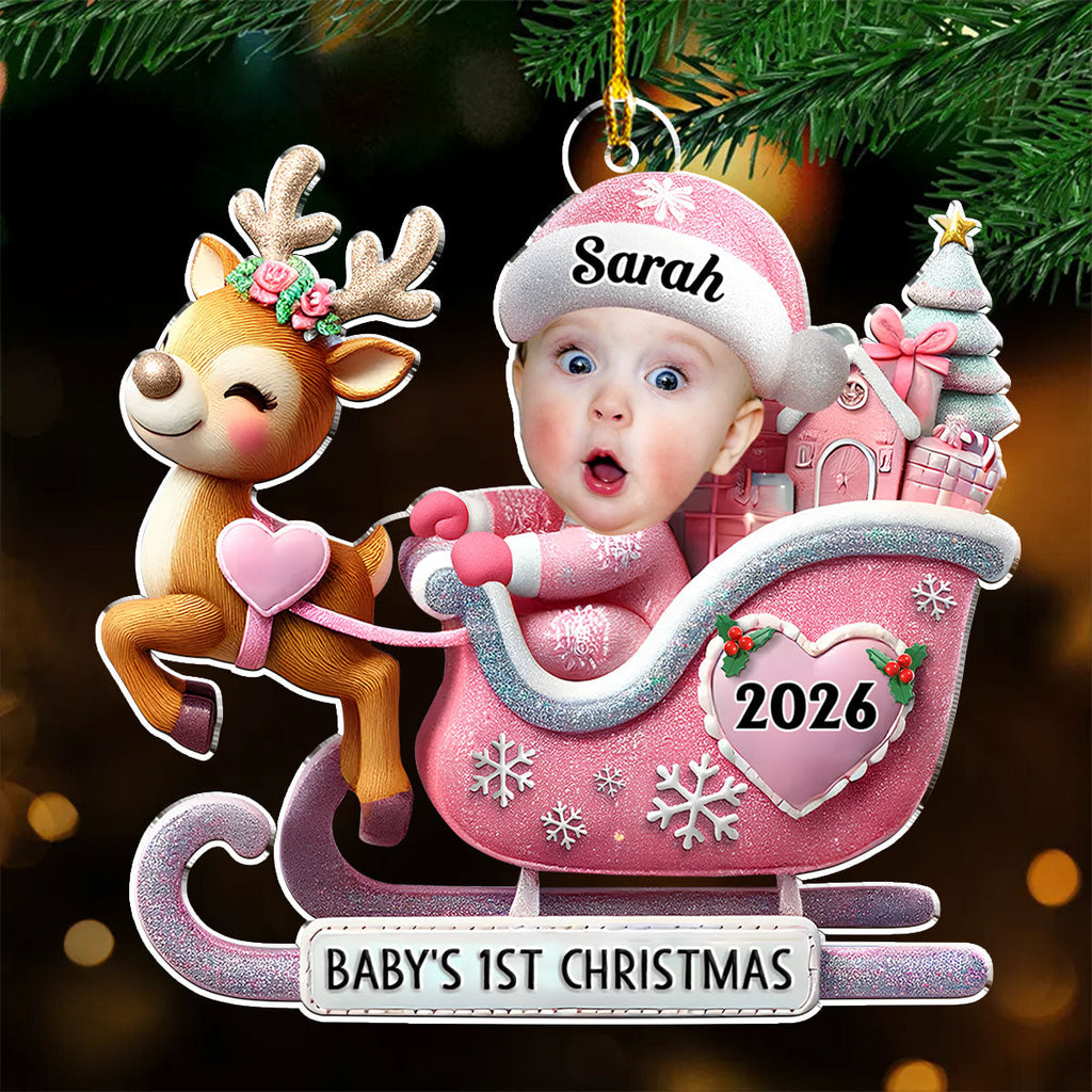 Custom Photo Family First Christmas Ornament • Magical First Christmas - Personalized Acrylic Ornament