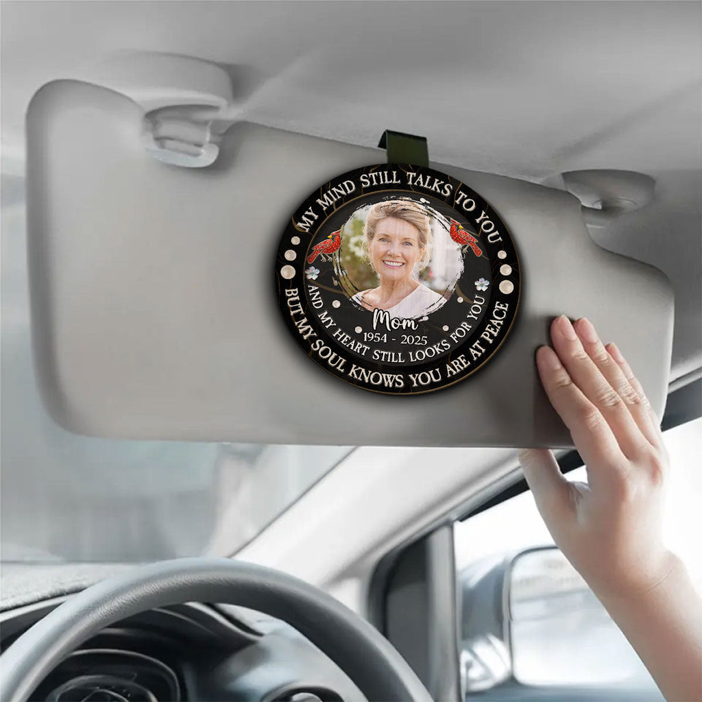 My Mind Still Talks To My Love - Personalized Car Visor Clip
