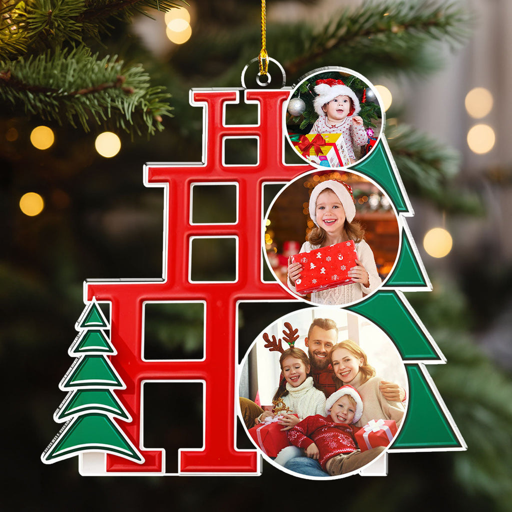 Custom Photo Family Ornament, Christmas Gift for Family Members • Family Joy - Personalized Acrylic Ornament