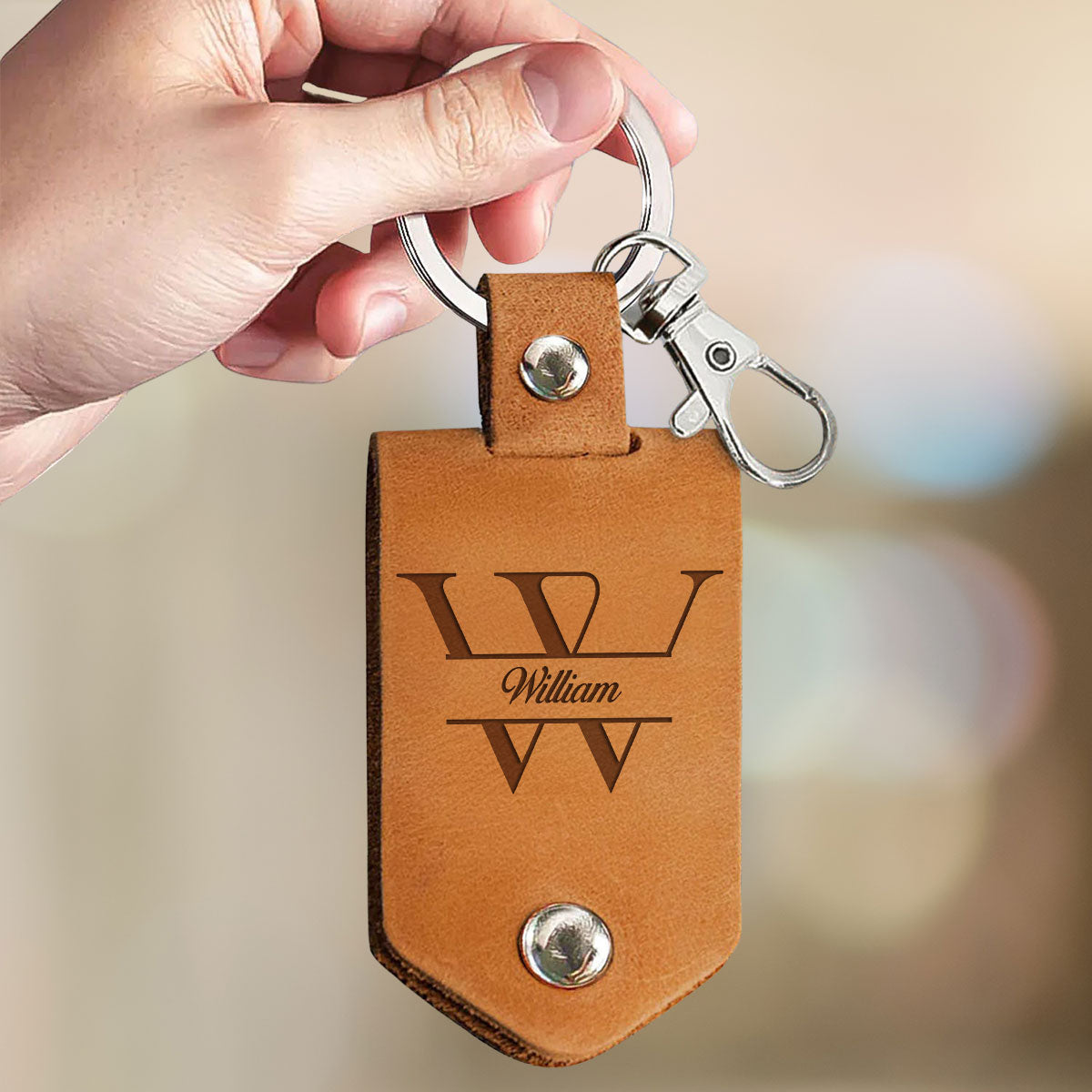Drive Safe Handsome I Love You - Personalized Leather Photo Keychain