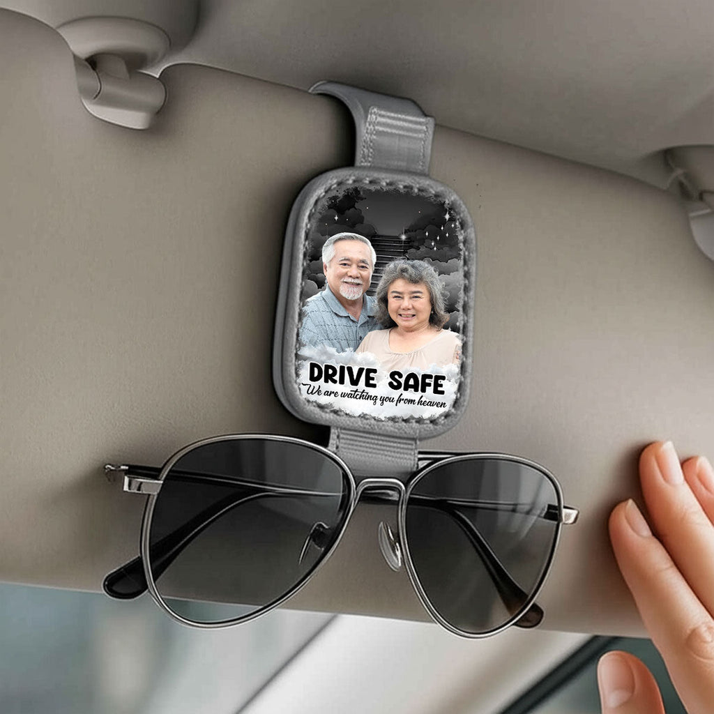 Watching You From Heaven - Personalized Sunglasses Holder For Car Visor