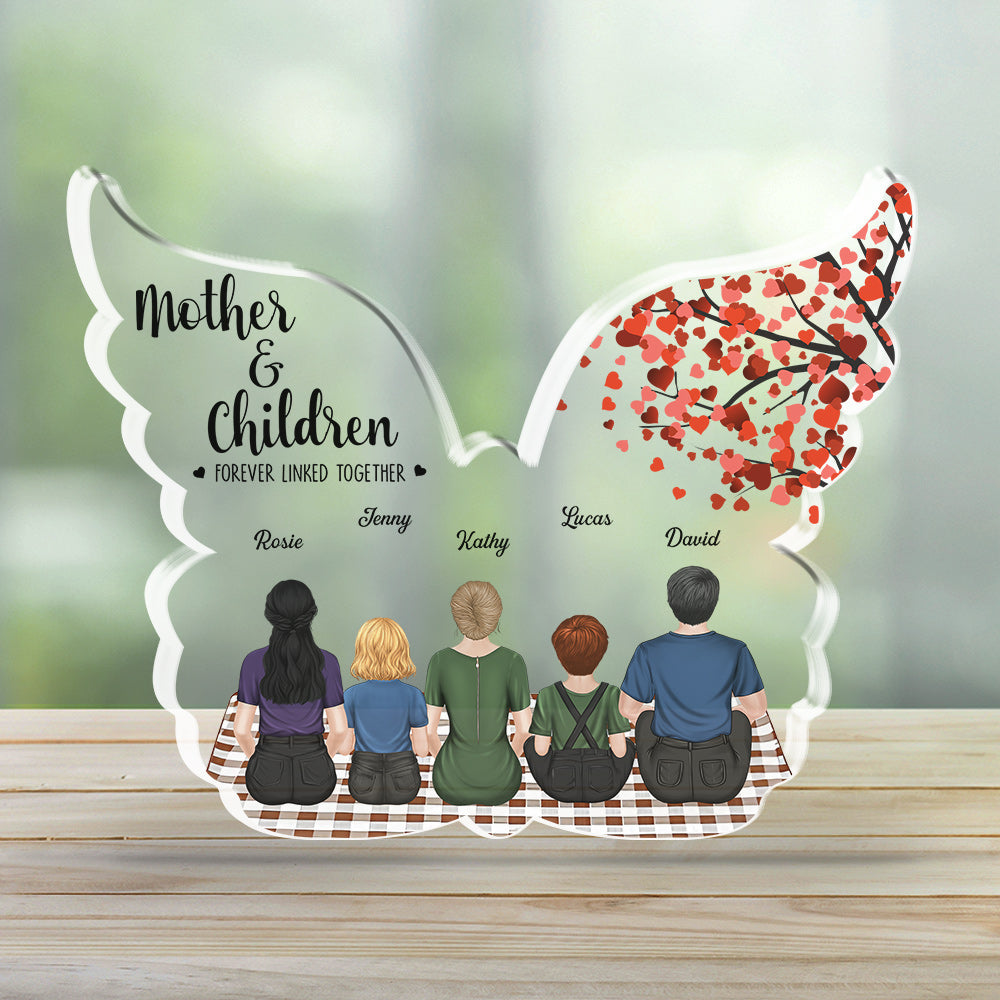 Custom Decor for Mom, Special Gift for Mother • Mother And Daughter Forever Linked Together - Personalized Acrylic Plaque