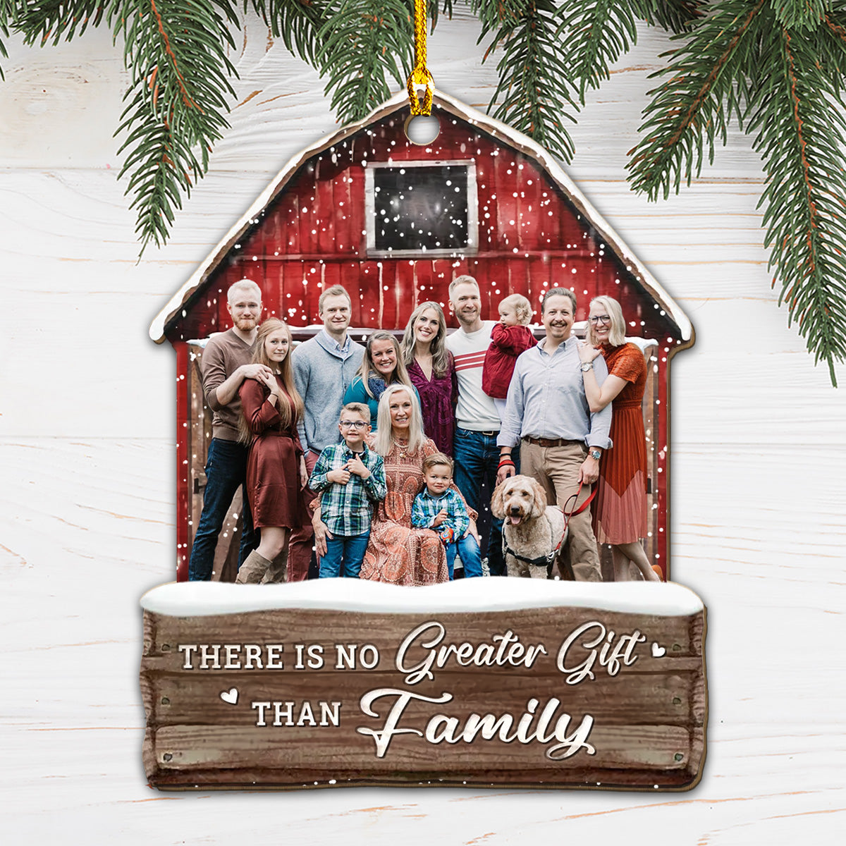 Custom Photo Family Ornament, Christmas Gift for Family Members • Enjoy The Christmas Season Together - Personalized Wood Ornament