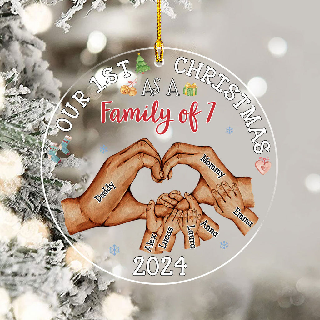 Custom Family First Christmas Ornament •  Our First Christmas - Personalized Acrylic Ornament