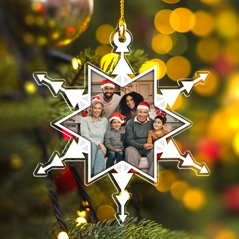 Custom Photo Family Ornament, Christmas Gift for Family Members • Season of Blessing - Personalized Acrylic Ornament