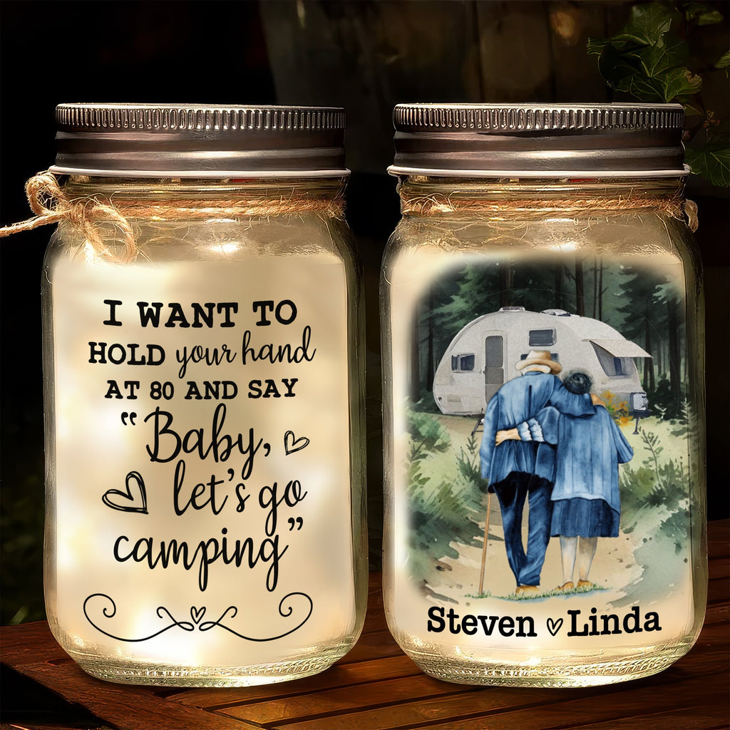 Baby Lets Go Camping - Personalized Mason Jar Light