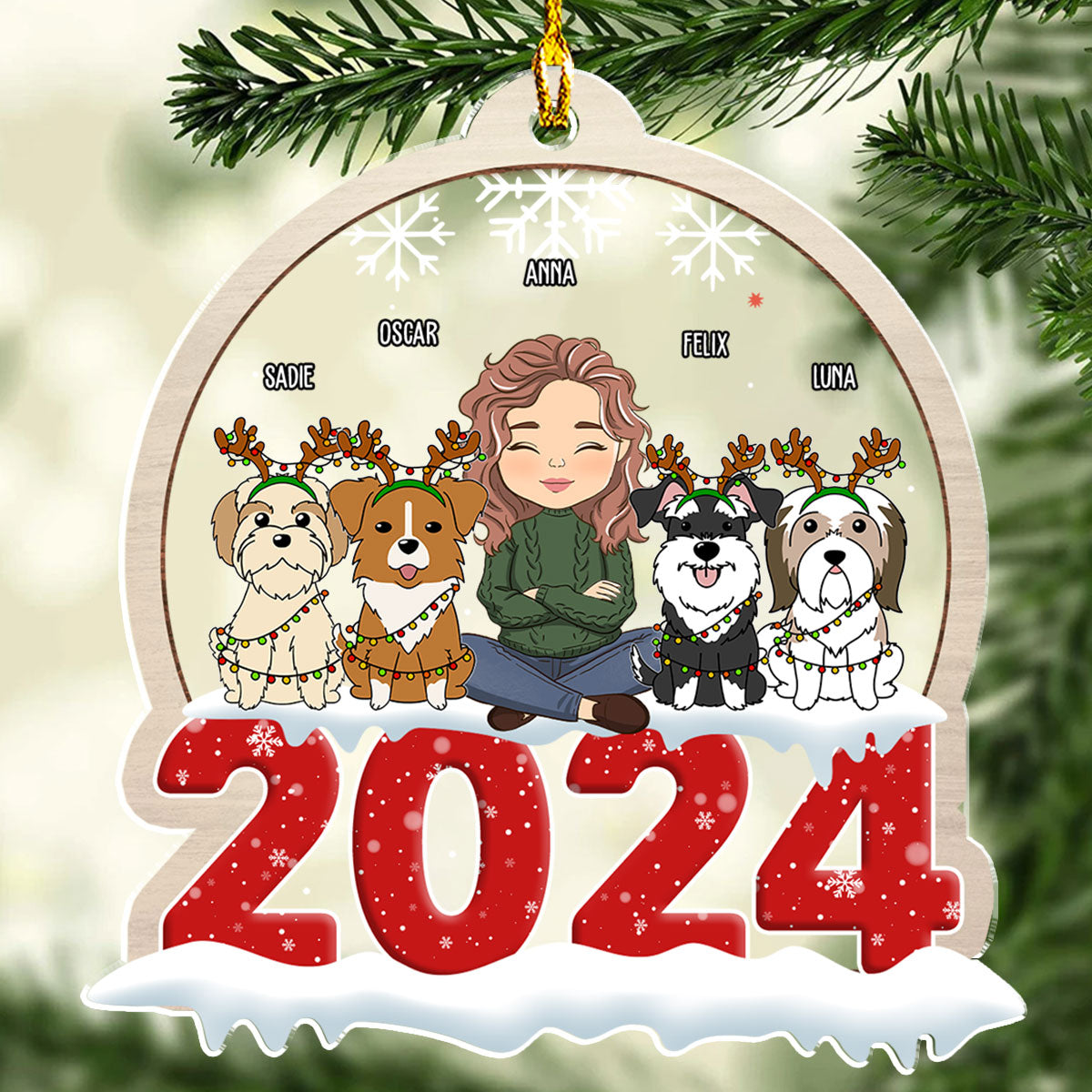 Custom Keepsake Christmas Ornament •  Pet Crystal Snow Globe - Personalized Acrylic Ornament