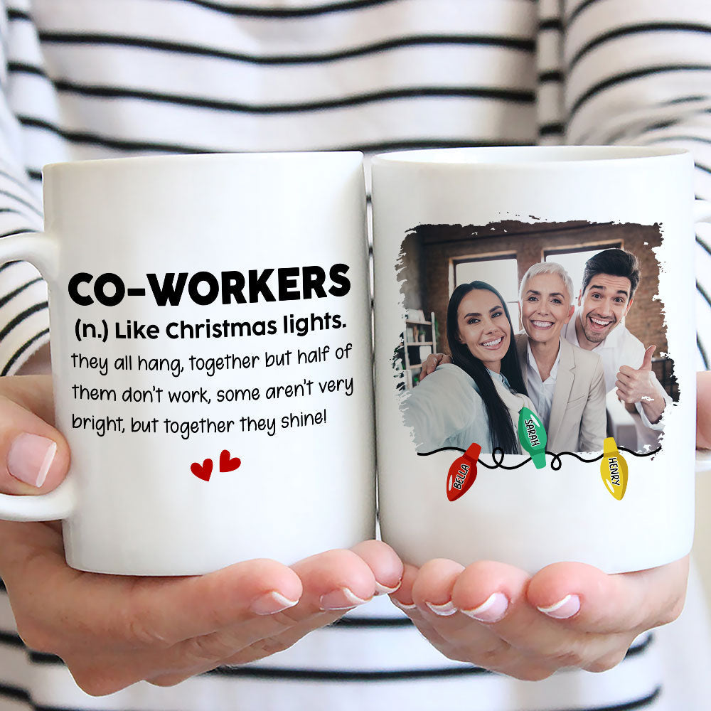 Custom Photo Coworker, Christmas & Birthday Team Appreciation Gift • Together They Shine - Personalized Coffee Mug