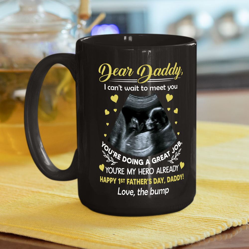 Custom Christmas & Birthday Gift for Dad • Cant Wait To Meet You - Personalized Coffee Mug