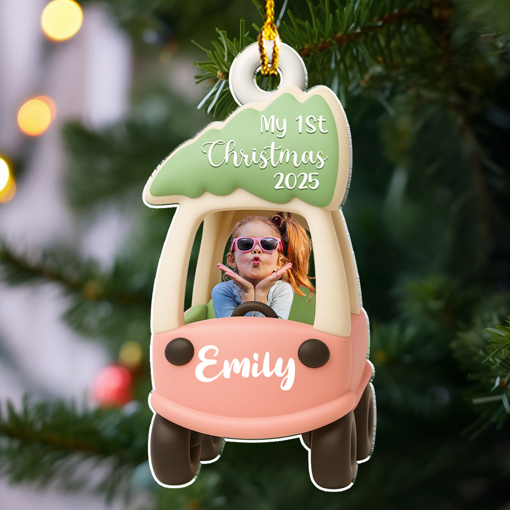 Custom Photo Keepsake Christmas Ornament • Tiny Rider Christmas - Personalized Acrylic Ornament
