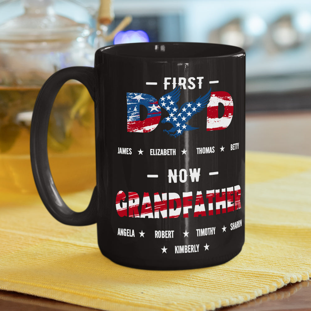 Custom Christmas & Birthday Gift for Dad • First Dad Now Granddad - Personalized Coffee Mug