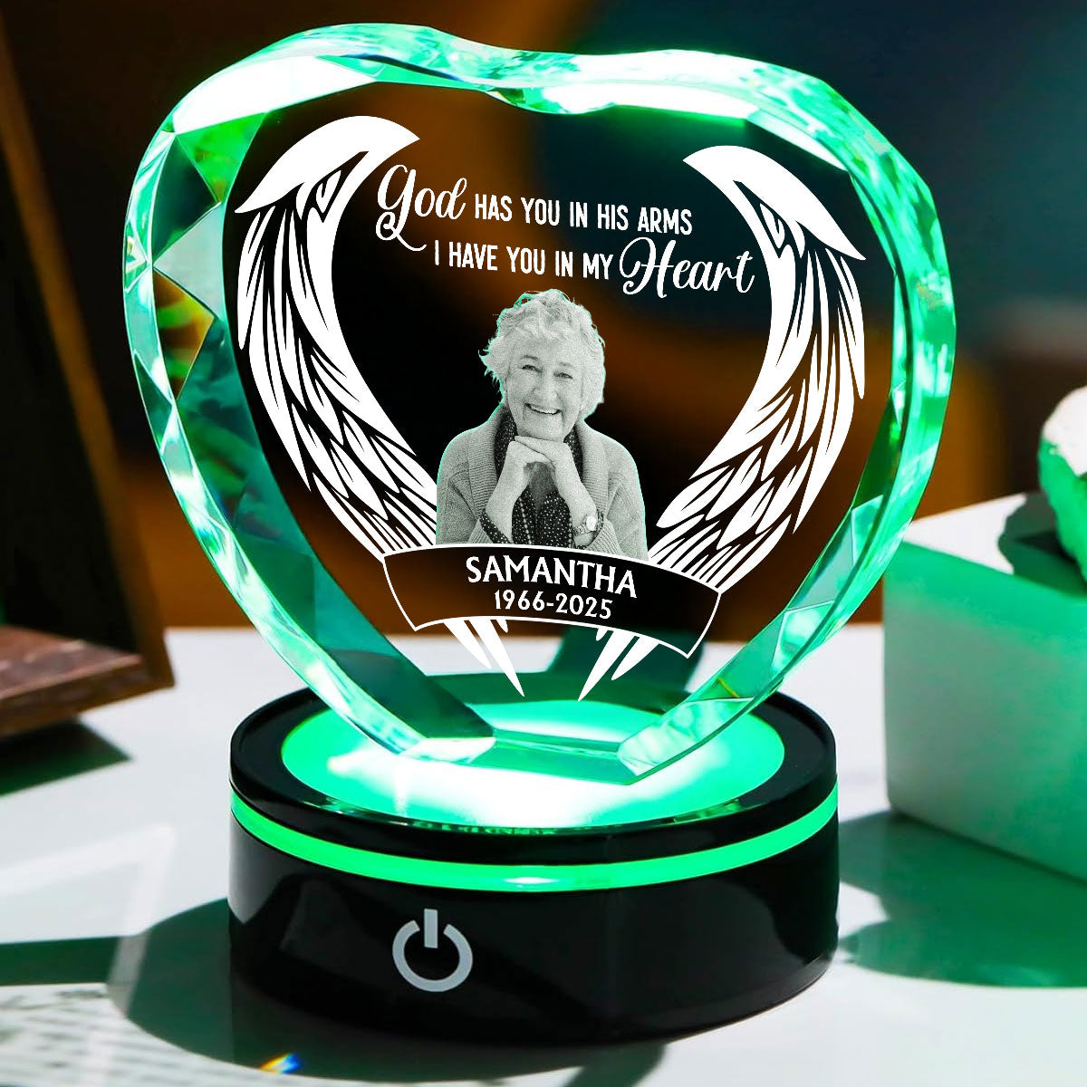 In My Heart Forever - Personalized Crystal Led Light