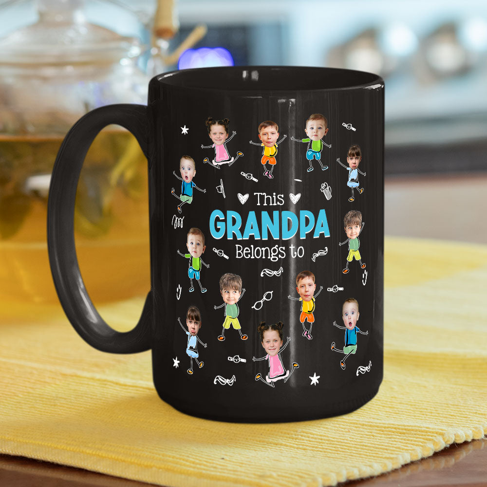 Custom Photo Father's Day, Special Gift for Dad & Grandpa • Grandpa This Belongs - Personalized Coffee Mug