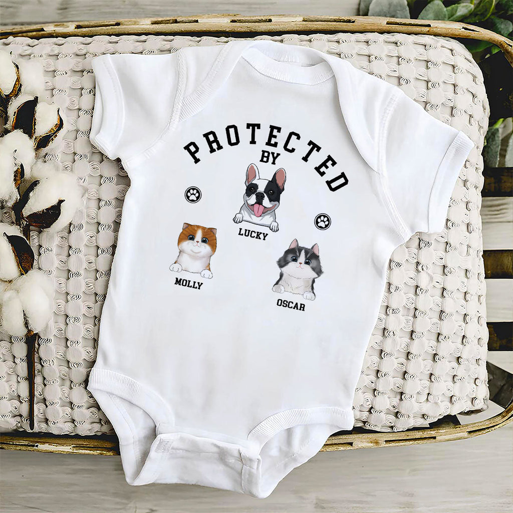 Protected By Pets - Personalized Baby Onesie