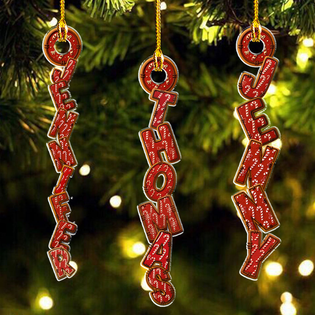 Custom Candy Cane Letter Christmas Ornament & Stocking Tag with Name • Santa Claus Letter - Personalized Acrylic Ornament