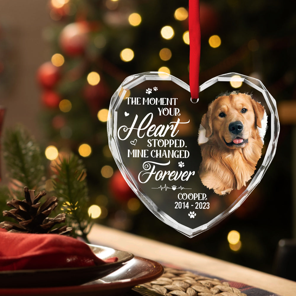 Custom Photo Memorial Christmas Ornament, Sympathy Keepsake • You Would Have Lived Forever - Personalized Glass Ornament