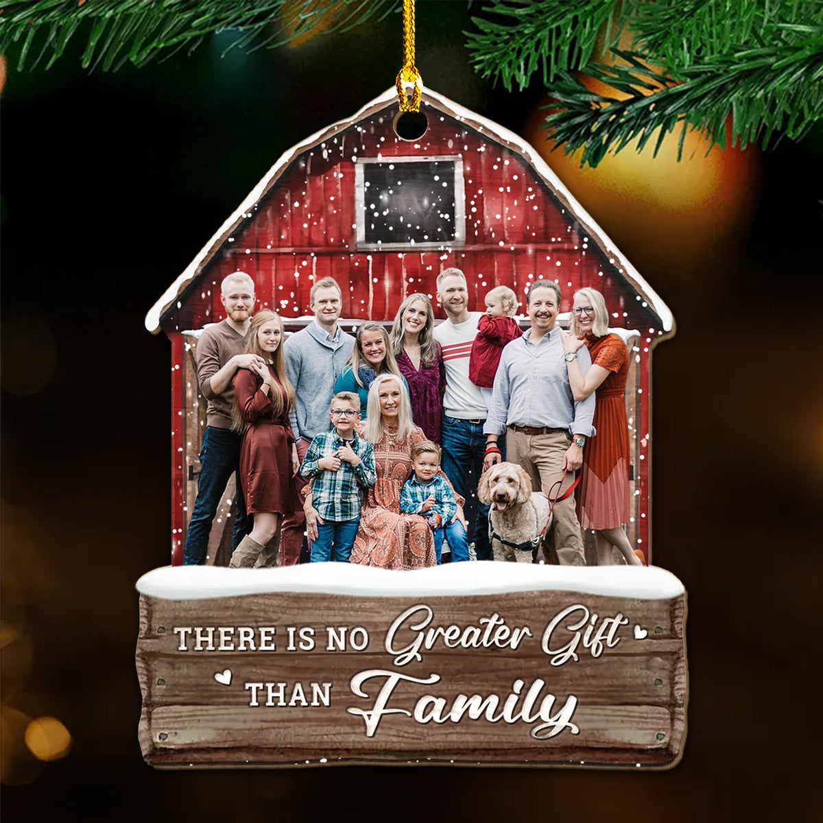Custom Photo Family Ornament, Christmas Gift for Family Members • Enjoy The Christmas Season Together - Personalized Wood Ornament