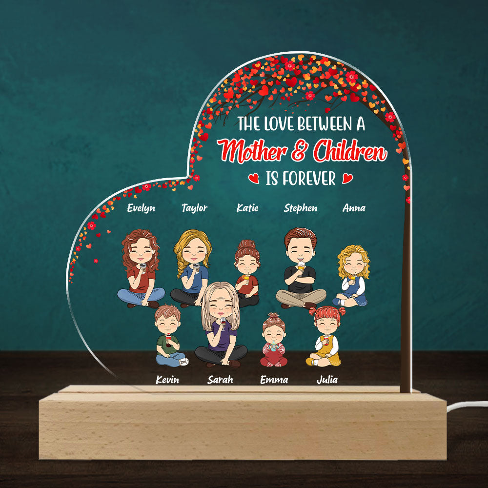 Custom Gift for Mom Grandma, Mother's Day Birthday • The Love Between Us Is Forever - Personalized LED Light
