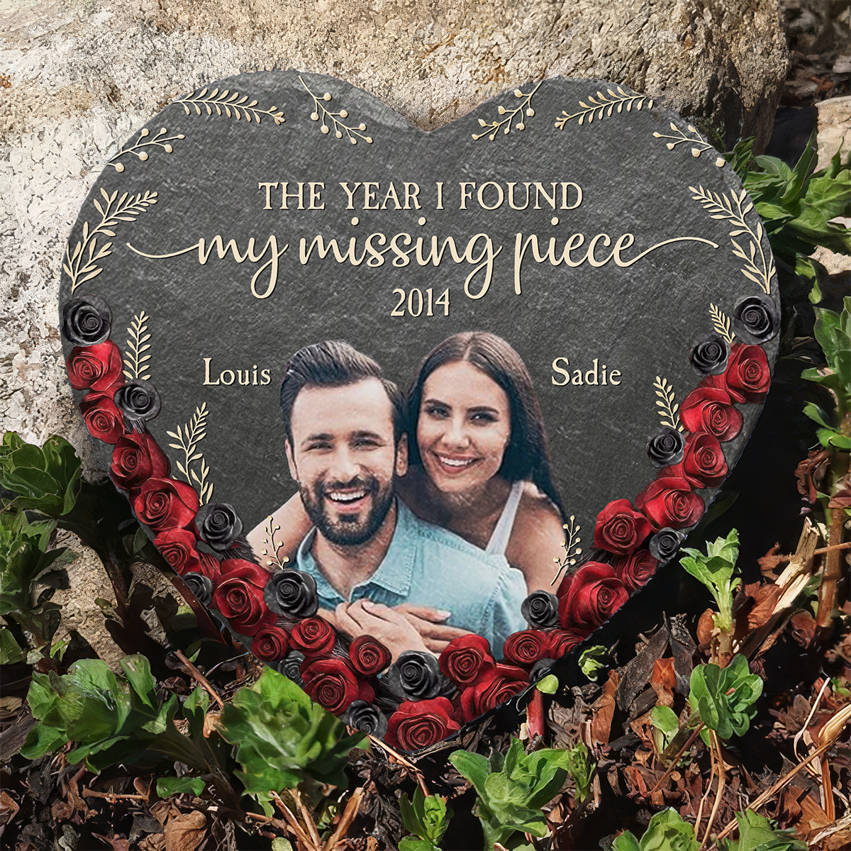 The Year I Found - Personalized Heart Shaped Stone