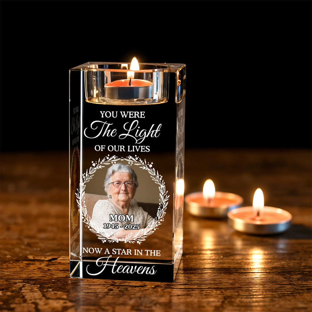 Our Light - Personalized Crystal Candle Holder