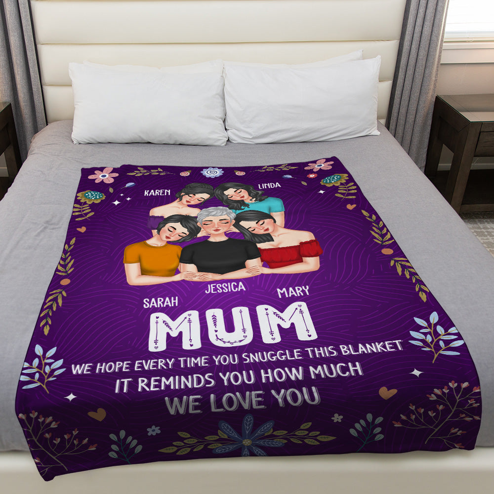A Hug From Daughters To Mom - Personalized Fleece Blanket